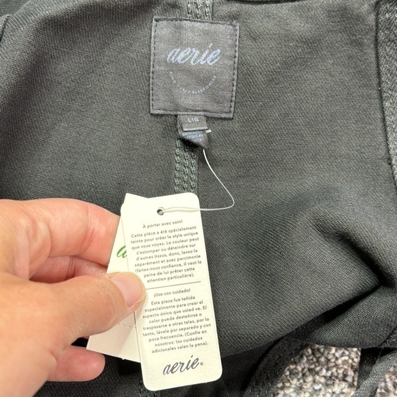 Aerie Dark Gray Romper Shortalls Size Large NWT - Picture 7 of 13